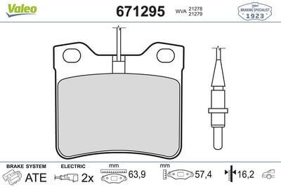 Fren Balatası Arka Kare Vito W638  96-03 ATE Tipi Kendinden Aşınma Sezici Fişli OEM A0034200020, A0024204820