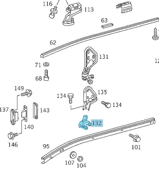Sürgülü Kapı Makarası Alt / Kapı Kızak Sürgüsü Vito W638 OEM A6387601847