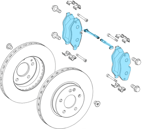 Fren Balatası Ön Aşınma Sensör Fişleri İle Vito W639 2004-07  OEM  A0064204320, A0004216110, A0014210910