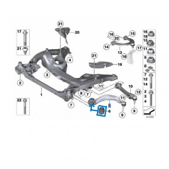 Salıncak Burcu Ön Alt  BMW 5 Seri F10, F11, F12,  OEM 31126775979