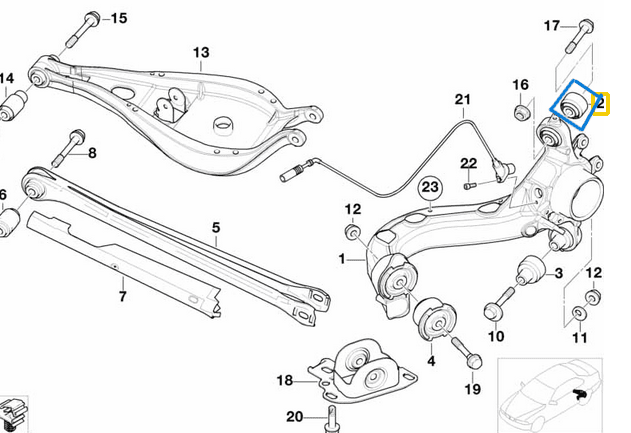 Yağlı Burç / Oynak Burç Arka BMW 3 Seri E36, E46 OEM 33306852895, 33326775551, 33321140345