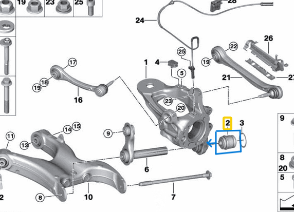 Yağlı Burç / Oynak Burç Arka BMW X5 E70, F15, 6 Seri E71, F16  OEM 33326770985