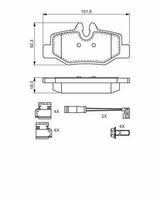 Fren Balatası Arka Aşınma Sensör Fişleri İle Vito W639 2004-13  OEM  A0064204420, A0004216210, A0014211010
