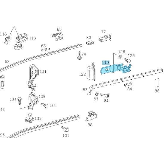 Sürgülü Kapı Makarası Sağ Orta / Kapı Kızak Sürgüsü Sağ Orta Vito W638 OEM A6387600847