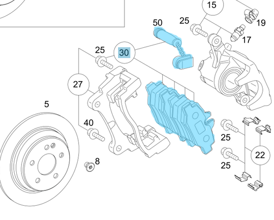 Fren Balatası Arka Aşınma Sensör Fişleri İle Vito W639 2004-13  OEM  A0064204420, A0004216210, A0014211010