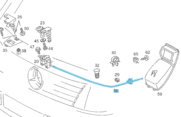 Kaput Açma Teli Vito W638 OEM A6387500159