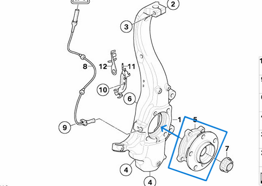 Teker Rulmanı Poryalı Ön BMW X5 E70, F15, 6 seri E71, E72, F16 OEM 31226867808, 31206779735