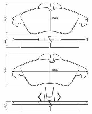Fren Balatası Ön Vito W638, Sprinter W901, W902, W903, W904, VW LT35 Ön, Sprinter W905 kasa için arka fren balatası.  OEM A0044205520, A0024209920, 2D0698151