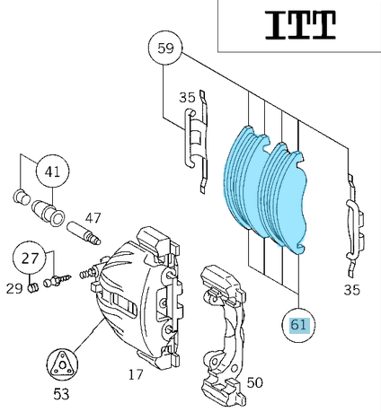 Fren Balatası Ön Vito W638, Sprinter W901, W902, W903, W904, VW LT35 Ön, Sprinter W905 kasa için arka fren balatası.  OEM A0044205520, A0024209920, 2D0698151