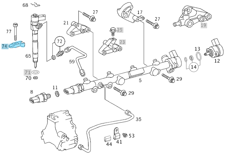 Enjektör Bağlantı Ayağı / Enjektör Sabitleyici / Enjektör Tutucu Civata ve Pulları İle Takım Motor: OM611, OM612, OM646, OM647 OEM A6110160738, A6110160538, A6110160238