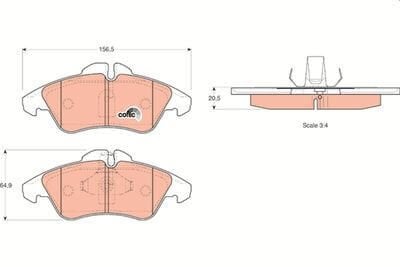 Fren Balatası Ön Vito W638, Sprinter W901, W902, W903, W904, VW LT35 Ön, Sprinter W905 kasa için arka fren balatası.  OEM A0044205520, A0024209920, 2D0698151