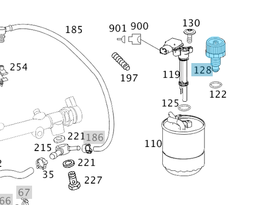 Mazot Filtre Su Tahliye Ventili Motor: OM611, OM612, OM642, OM646, OM647 OEM A6110780071