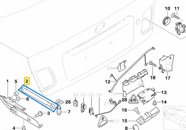 Bagaj Kapak Amortisörü BMW 3 Seri E46 OEM 51248254281, 51248220075, 51244212802