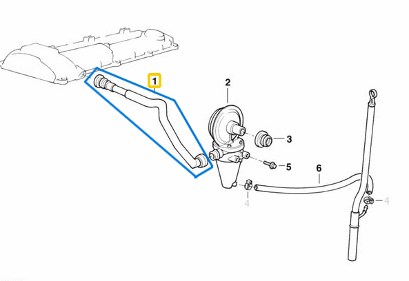 Yağ Seperatör (Hava Tahliye), (Basınç Ayar) Hortumu 3 Seri E36, 5 Seri E39, 7 Seri E38 M52, M54 OEM 11151703775