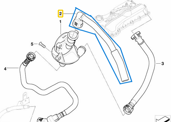 Yağ Seperatör (Hava Tahliye), (Basınç Ayar) Hortumu BMW 1 Seri E87, 3 Seri E46, E90, E91, X3 E83 N42, N46 OEM  11157503524