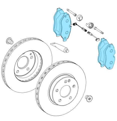 Fren Balatası Ön Vito W639, W447, Sprinter W906, VW Crafter. OEM A9064210700, A9064210400, A0084205020, A0064208420, 2E0698151
