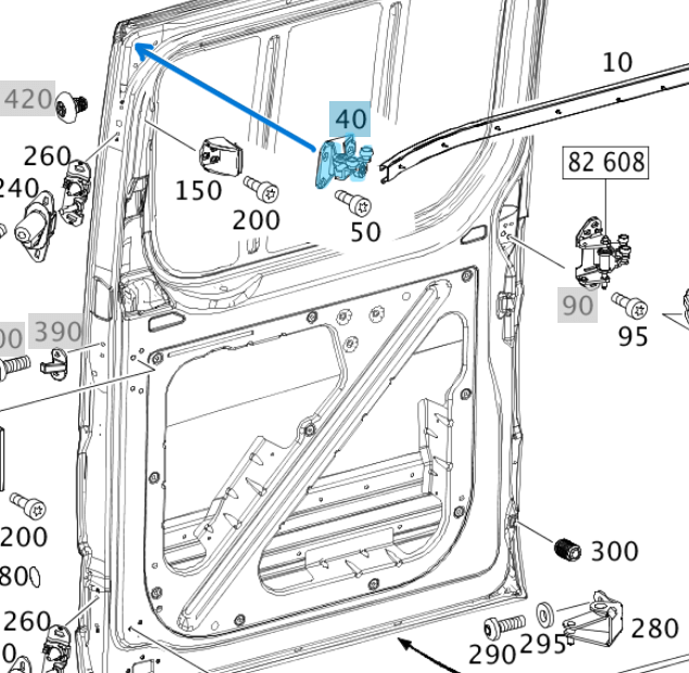 Kapı Kızak Sürgüsü  / Sürgülü Kapı Makarası Sağ Üst Komple Bağlantı Ayağı İle Birlikte Sprinter W906, VW Crafter  OEM A9067600147, 2E1843436