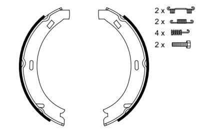 El Fren Balatası Yaylı Set C Seri W203, W209, Vaneo W414, OEM A2034200120, A4144200320