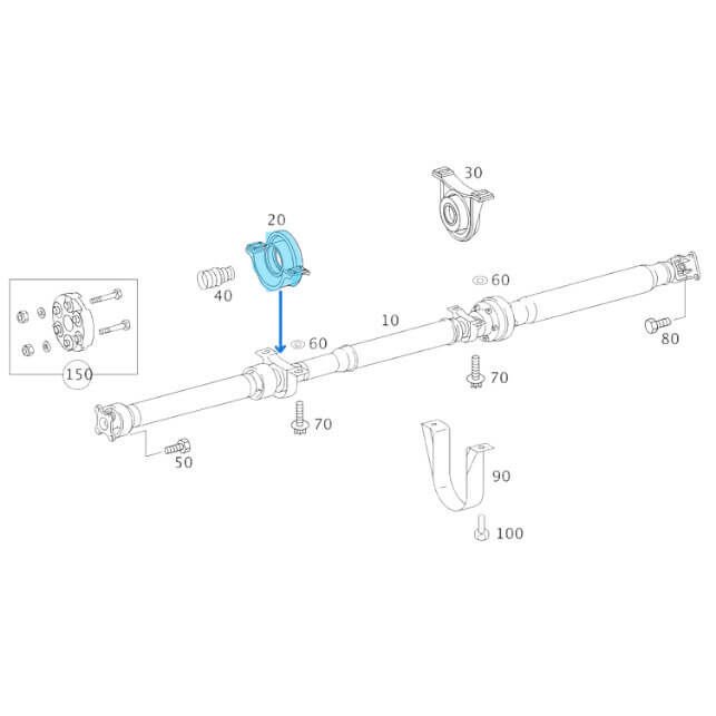 Şaft Askısı Ön Vito W639  OEM A6394100481