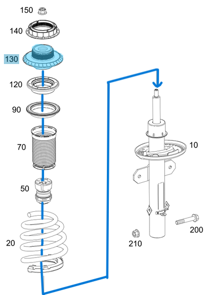 Amortisör Takozu Ön Üst Sprinter / Amortisör Tablası Ön Üst Sprinter W910 OEM A9103230500