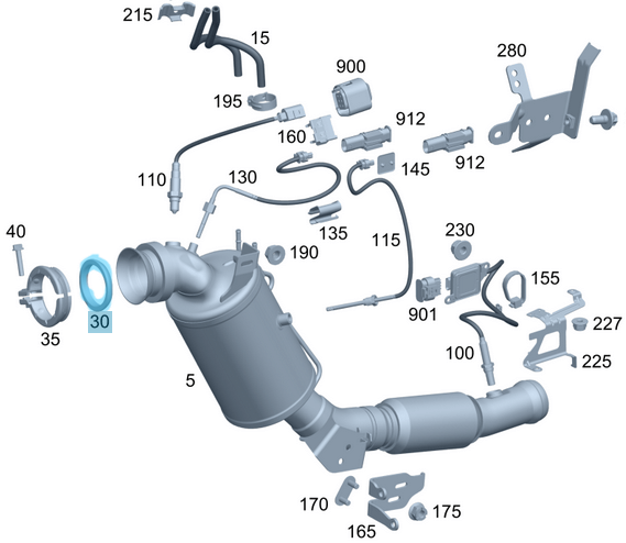 Egzoz Contası / Egzoz Boğaz Contası / Egzoz Amyant Conta 75x90x13mm C Seri W203, W204, E Seri W210, W211, W212, Vito W639, W447 Sprinter W901, W904 Motor: OM611, OM612, OM642, OM646, OM651, OEM A0004920981, A0004920481