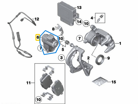 El Fren Park Motoru / El Fren Park Ünitesi / El Fren Ayar Elemanı Sol Sağ BMW 5 Seri F10, F11, 6 Seri F06, F12, F13, X3 Seri F25, X4 Seri F26 OEM 34216794618, 34216791420