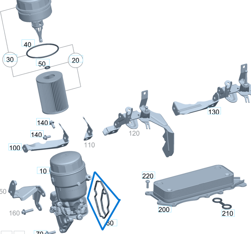 Yağ Filtre Kütük Contası İç OM642 OEM A6421801410