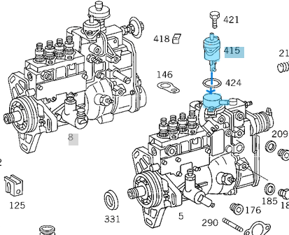 Stop Otomatiği / Stop Vakumu 094 W124, W201 200D, 250D, 300D OM601, OM602, OM603 OEM A0000703353, 0000703353