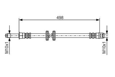 Fren Hortumu Ön 498mm  Vito W639 OEM A6394280835, A6394280335