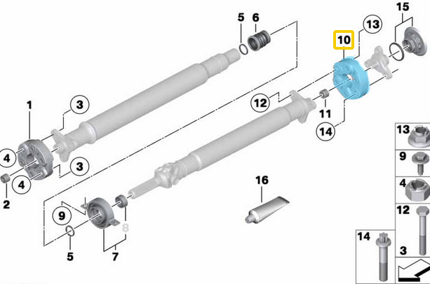 Şaft Köselesi / Şaft Takozu BMW 1 Seri E81, E82, E87, E88, 3 Seri E90, E91, E92, E93, 5 Seri F10, F11, X1 Seri E84, X3 F25, Motor: N20, N51, N52, N53, N47N, N52N, OEM 26117527392