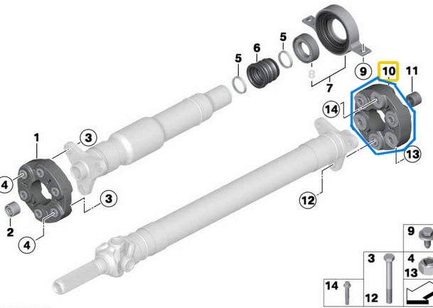 Şaft Köselesi / Şaft Takozu BMW 1 Seri E81, E82, E87, E88, 3 Seri E90, E91, E92, E93, 5 Seri F10, F11, X1 Seri E84, X3 F25, Motor: N20, N51, N52, N53, N47N, N52N, OEM 26117527392