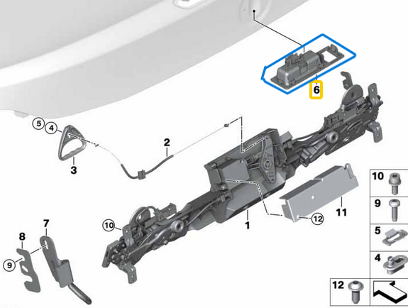 Bagaj Açma Tutamağı/Bagaj Açma Kolu /Bagaj Açma Butonu BMW 2 Seri F22, F45, F87, 3 Seri F30, F34, F80, 4 Seri F32, F36, F82, 5 Seri F10, F11, X1 Seri F48, X3 Seri F25, X5 Seri F15, M F85, X6 Seri F16, M F86, OEM 51247463161, 51247368752