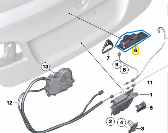 Bagaj Açma Tutamağı/Bagaj Açma Kolu /Bagaj Açma Butonu BMW 2 Seri F22, F45, F87, 3 Seri F30, F34, F80, 4 Seri F32, F36, F82, 5 Seri F10, F11, X1 Seri F48, X3 Seri F25, X5 Seri F15, M F85, X6 Seri F16, M F86, OEM 51247463161, 51247368752