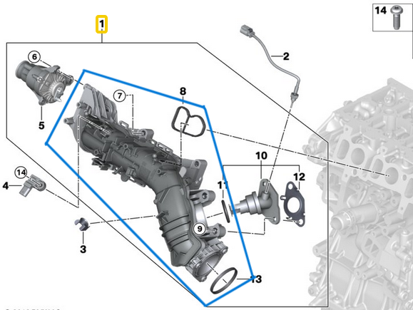 Manifold Emme  / Emme Manifoldu Motorsuz BMW 2 Seri F45, F46, X1 Seri F48, X2 Seri F39, MINI Seri F54, F55, F56, F57, F60, Motor: B37, B37B, OEM11618596905, 11618593972, 11618513855