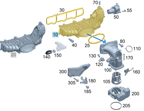 Emme Manifold / Manifold Emme Klape 3 Vida (Ayar Motorsuz) ML W166, C Seri W204, W205, E Seri W212, Vito W447, W639, Sprinter W906 Motor: OM651 OEM A6510900037, A6510904737