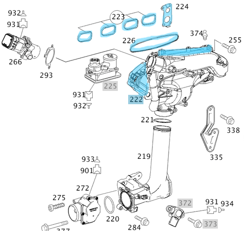 Emme Manifoldu Alüminyum Sprinter W906 Motor: OM646 Euro 4 OEM A6460903137, A6460901637