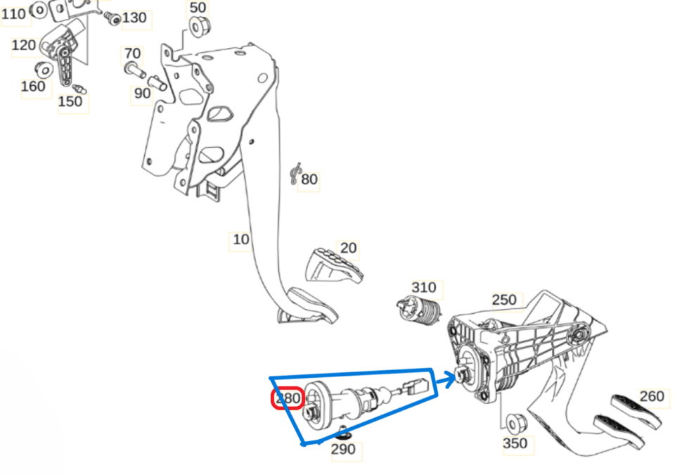 Debriyaj Merkezi Üst / Debriyaj Kumanda Merkezi Vito W447 M622 (Renault Motor) OEM A4472904600, A4472900112