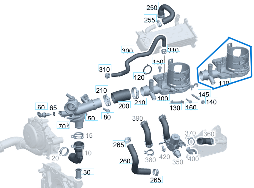 Mazot Filtre Ayağı / SU Giriş-Tahliye Braketi / Mazot Filtre Yuvası OEM A6512001056, A6512000356, A6512000456