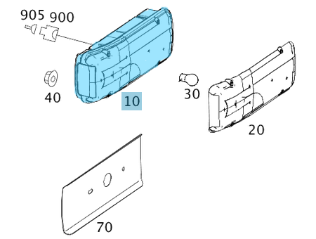 Stop Kamyonet Tipi / Komple Stop Sol Beyaz Sinyal Sprinter W906, W907, W910 OEM A9068200464