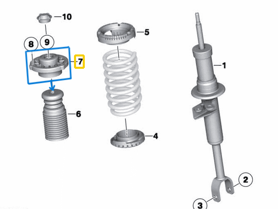 Aamortisör Takozu Ön Sağ+Sol BMW  5 Seri F10, 6 Seri F06 OEM 31306795083, 31306782493