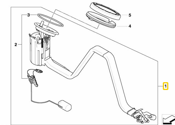 Depo Yakıt Pompası Komple BMW 5 Seri E60, E61, 6 Seri E63, E64. Motor: M54, N62, N62N. OEM 16117373458, 16146765820, 16140301732