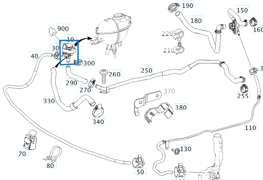 İlave Su Pompası / Devirdaim Yardımcı Pompa C Seri W204, W205, E Seri W211, W212, W213, Vito W639, W447, Sprinter W906, VW Crafter OEM A2048350364, A2118350064, A2118350164, A2118350264, A2118351364, A2118350364, A1718350064, A6398350064, 2E0965521