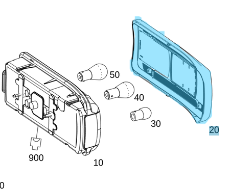 Stop Camı Kamyonet Sol Sprinter W906, W907, W910 OEM A0008262056