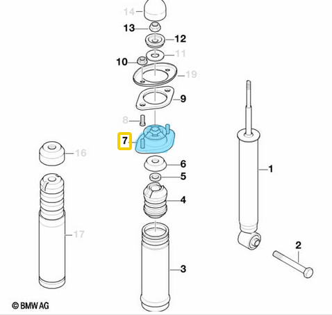 Amortisör Takozu Arka BMW 3 Seri E36, E46, OEM 33521092362, 33521137972