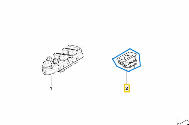 Cam Açma Düğmesi Ön Sağ, Arka Sağ-Sol BMW 5 Seri E60, E61, X3 E83 OEM 61319113773, 61313404051, 61313415654
