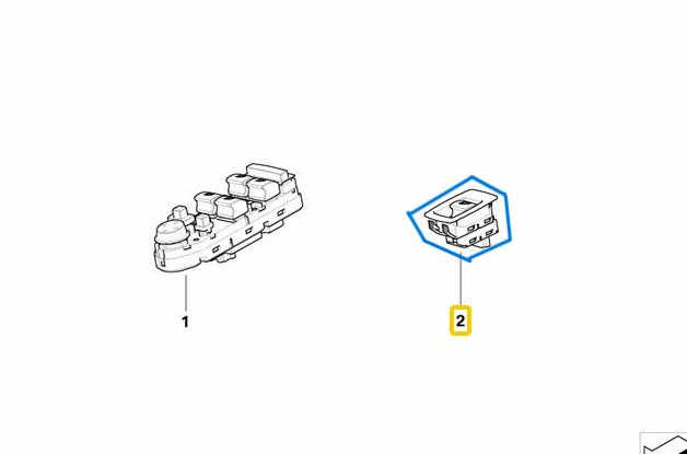 Cam Açma Düğmesi Ön Sağ, Arka Sağ-Sol BMW 5 Seri E60, E61, X3 E83 OEM 61319113773, 61313404051, 61313415654