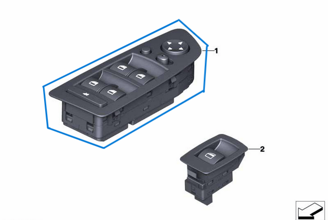 Cam Açma Düğmesi Ön Sol Koltuk Ayarlı BMW 3 Seri E90, E91, OEM 61319217329, 61319132131, 61316948628