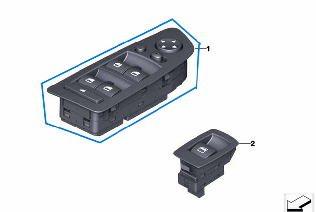 Cam Açma Düğmesi Ön Sol Koltuk Ayarlı BMW 3 Seri E90, E91, OEM 61319217329, 61319132131, 61316948628