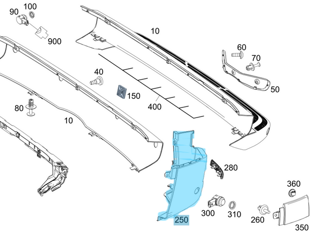 Tampon Arka Sağ Köşe Sprinter W907 OEM A9078853600