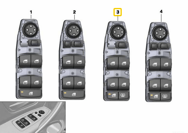 Cam Açma Düğmesi Ön Sol BMW 3 Seri F30, F80  5 Seri F07, F10, F11, 6 Seri F06 OEM 61319218481